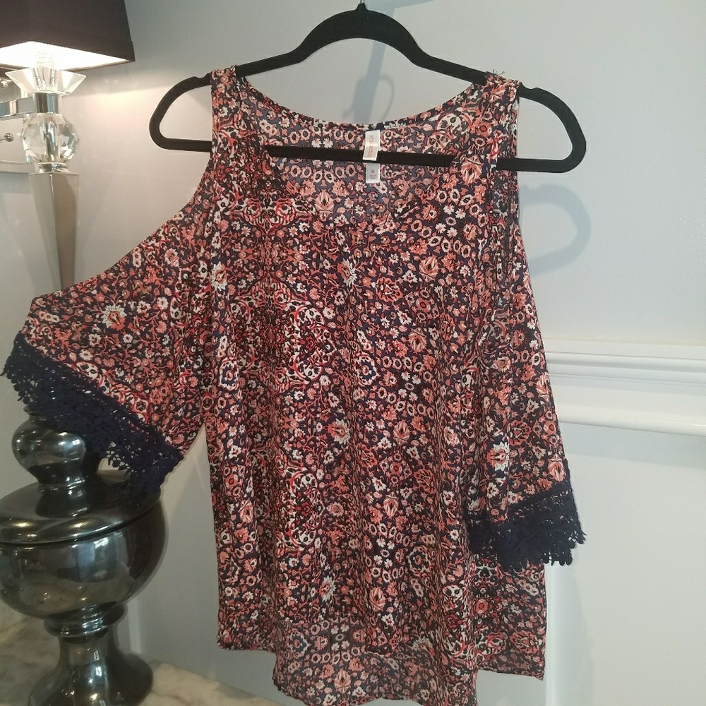 Summer Cold Shoulder High Low Blouse/Top with lace